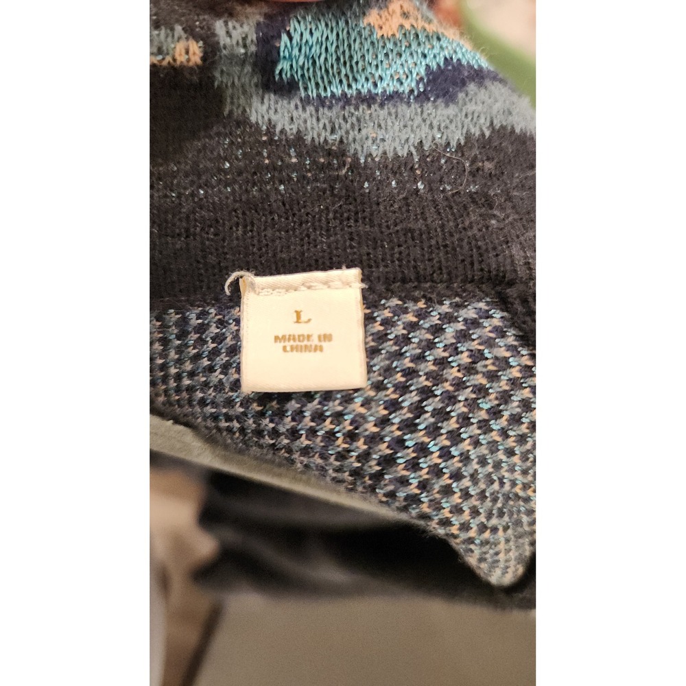 Scotch & Soda Amsterdam Mens Large Jacquard Knit Abstract Wave Camp Shirt Blue - Picture 5 of 6